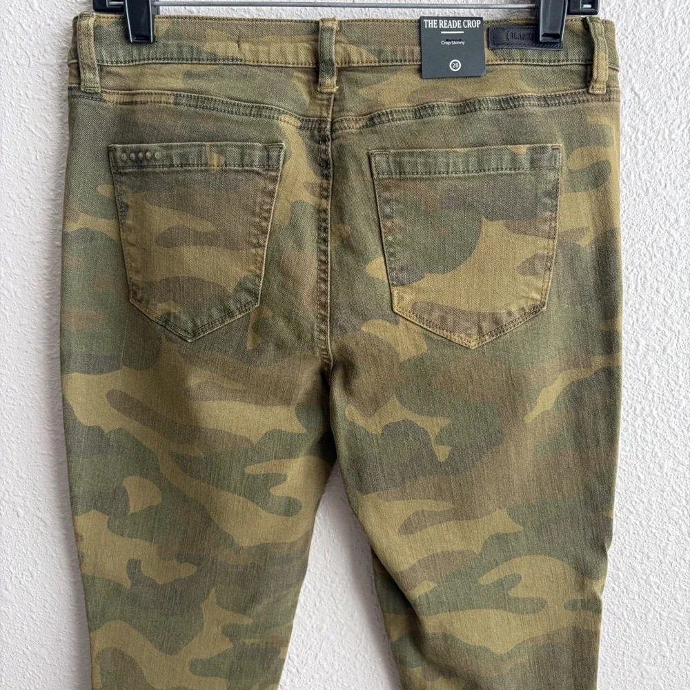 NEW BlankNYC Reade Ankle Crop Skinny Green Camo Jeans 28 - NWT